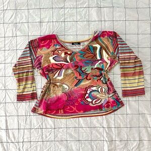 Vintage Abstract Embellished Top Size Medium